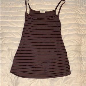 purple and black striped tank top